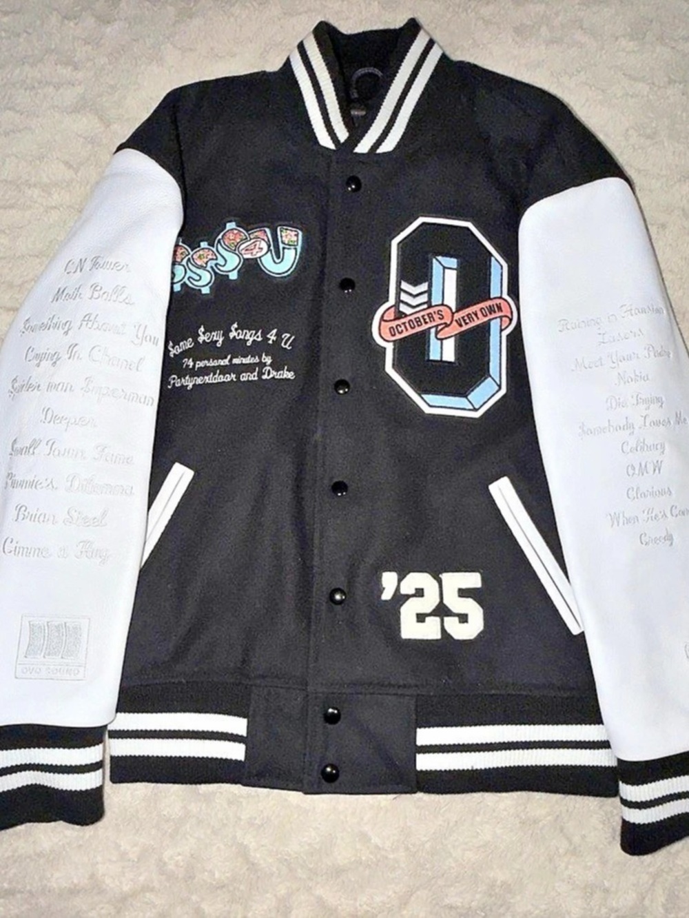 OVO $$$4U Album Cover Varsity Jacket